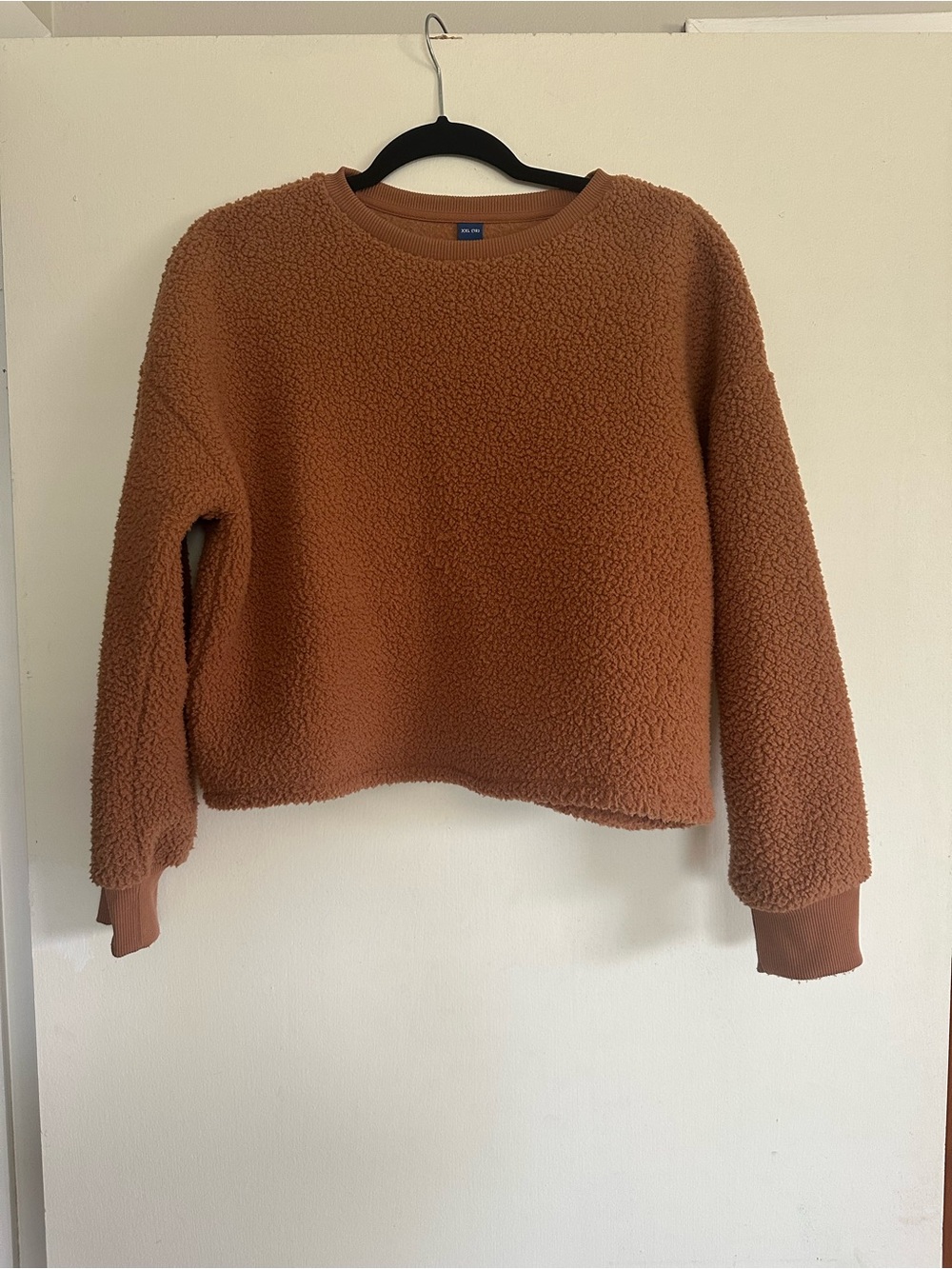 Old Navy Women's Crewneck Teddy Pullover - Rust Brown